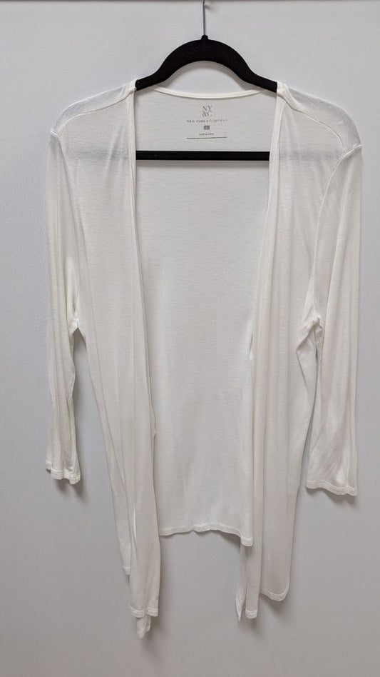 NY & CO White Long Sleeve Knit Cardigan