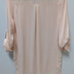 New Look Light Pink Sheer High/Low Button-Down Blouse
