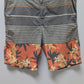 Micros Men's Tan/Orange Striped Tropical Swim Shorts