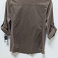 Daisy Fuentes Toast Brown Fitted Button-Down Blouse