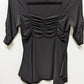 M.K.M Designs Black Ruched Babydoll Blouse