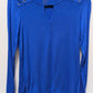 by Chico's Blue Lace-Up Shoulder Sleeve Blouse