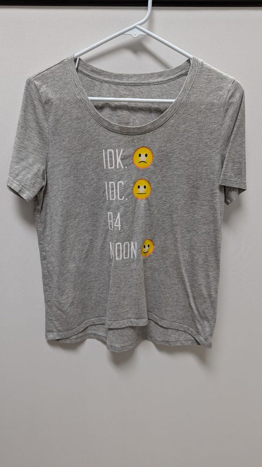 SO Grey "IDK. IDC. B4 Noon" Graphic T-Shirt