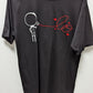 Fasai Black Short-Sleeve "LO" Graphic Couple's T-Shirt