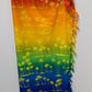 Rima Rainbow Palm Tree Print Fringed Shawl Wrap