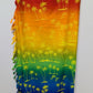 Rima Rainbow Palm Tree Print Fringed Shawl Wrap