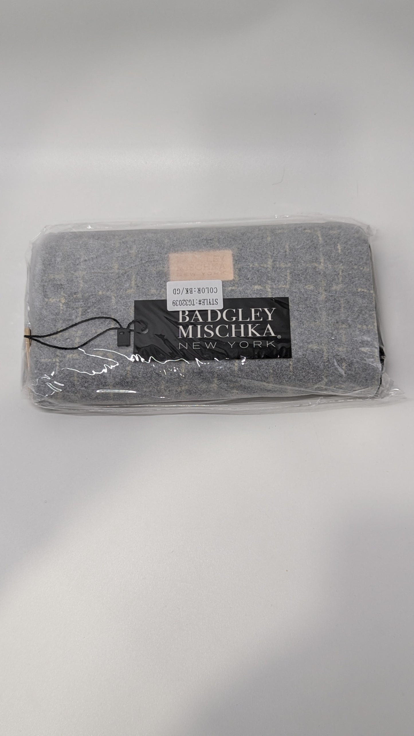 Badgley Mischka NY Black/Gold Tara Tweed Zippered Wallet
