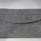 Grey Felt Foldover Laptop Sleeve with Pockets