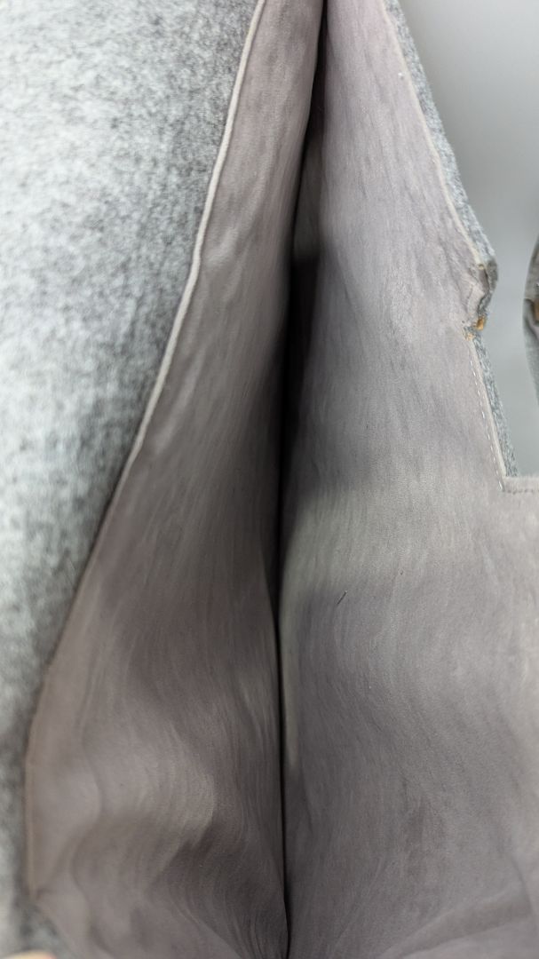 Grey Felt Foldover Laptop Sleeve with Pockets