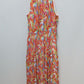 Leslie Fay Ivory Multicolor Triple Tier Maxi Dress