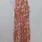 Leslie Fay Ivory Multicolor Triple Tier Maxi Dress