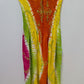 Ucho Bali Green/Yellow/Orange Tie-Dye Halter-Neck Dress