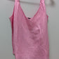 Boston Proper Pink Sachet V-Neck Linen Tank Top