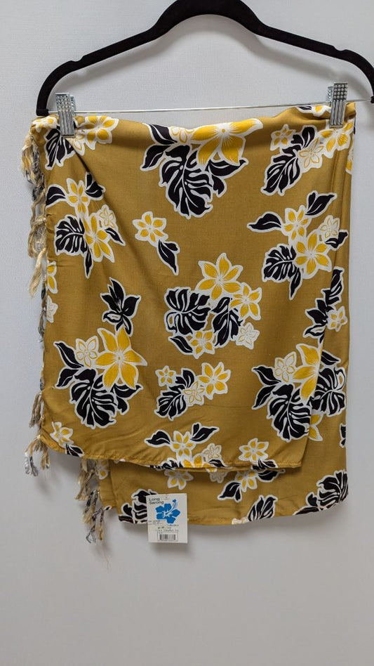 Hibiscus Collection Hawaii Yellow Floral Sarong Wrap Skirt