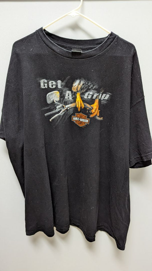 Harley Davidson Black "Get a Grip" Graphic T-Shirt