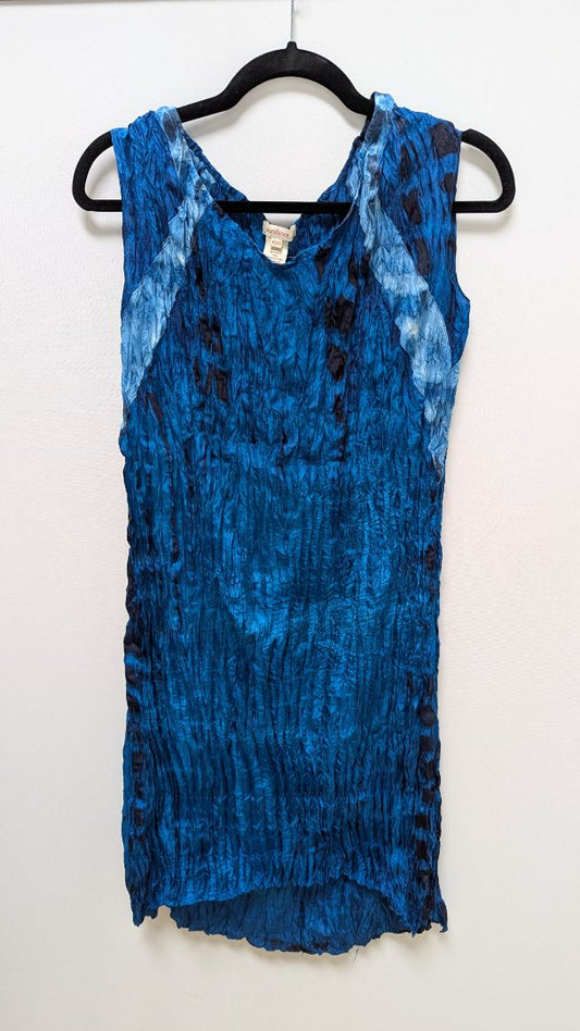 sundance Dark Blue/Black Ombre Silk Crepe Dress