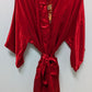 Pearls Red Embroidered Silk Robe