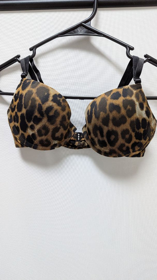 Express Intimates Brown Animal Print Mesh Bra