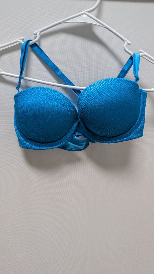 Wonderbra Ocean Blue Textured Push-Up Bra