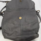 Grey Faux-Leather Foldover Crossbody Purse