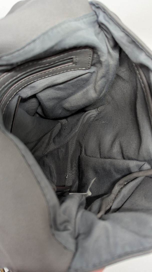 Grey Faux-Leather Foldover Crossbody Purse