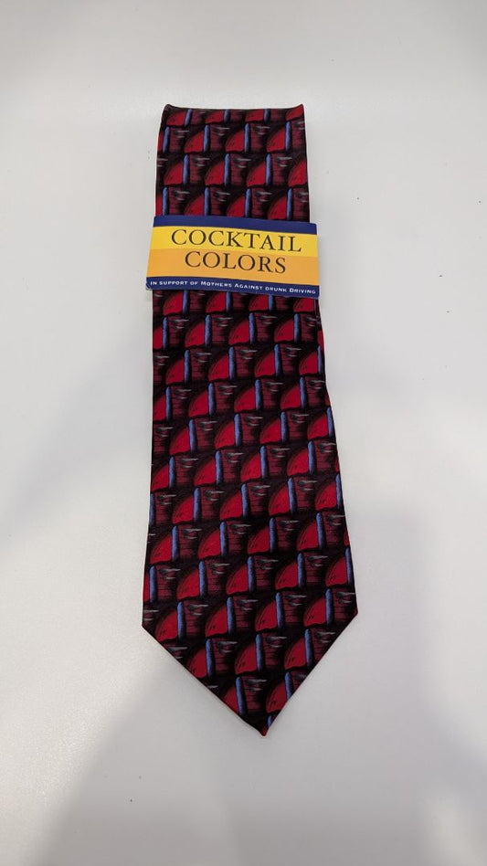 Stonehenge Limited Cocktail Colors Red/Blue Silk Necktie