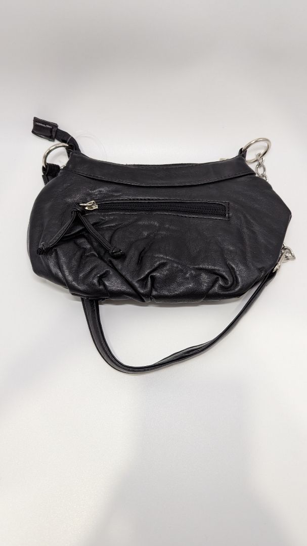 J.C. Fashion Black Talla PVC Leather Mini Shoulder Bag Purse