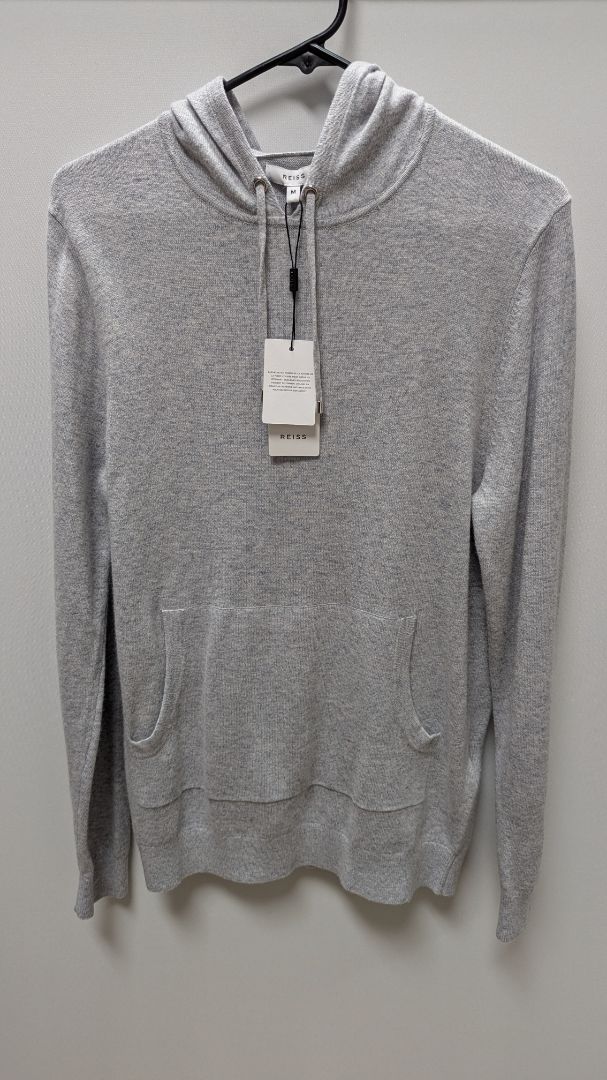 Reiss Grey Santiago Cashmere Blend Hoodie