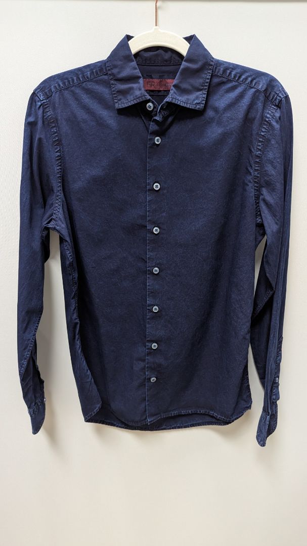 Georg Roth LA Faded Navy Pima Cotton Button-Down Shirt