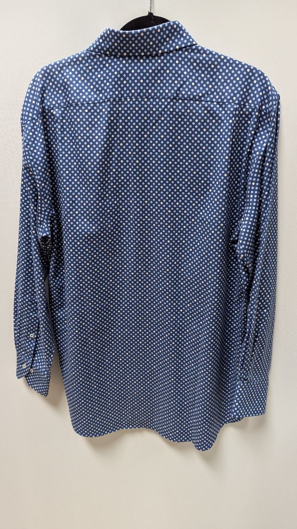 Stenstroms Blue/White Polka-Dot Button-Down Shirt