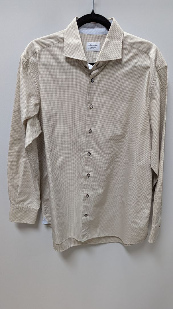 Stenstroms Beige Plaid Button-Down Shirt