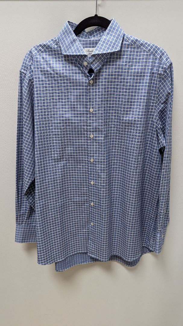 Stenstroms Blue/White Plaid Button-Down Shirt