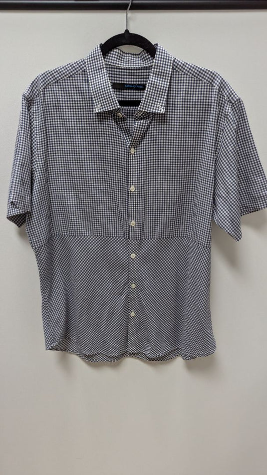 Zachary Prell Navy/White 2-Way Plaid Button-Down Shirt