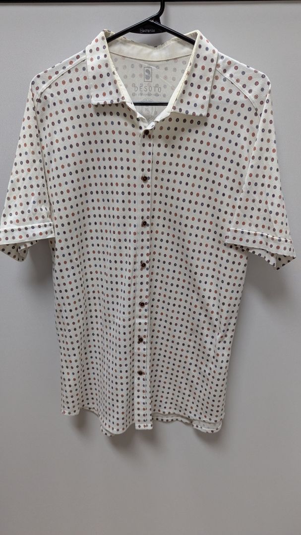 DESOTO Ivory "JT's Jersey Shirt" Button-Down Shirt