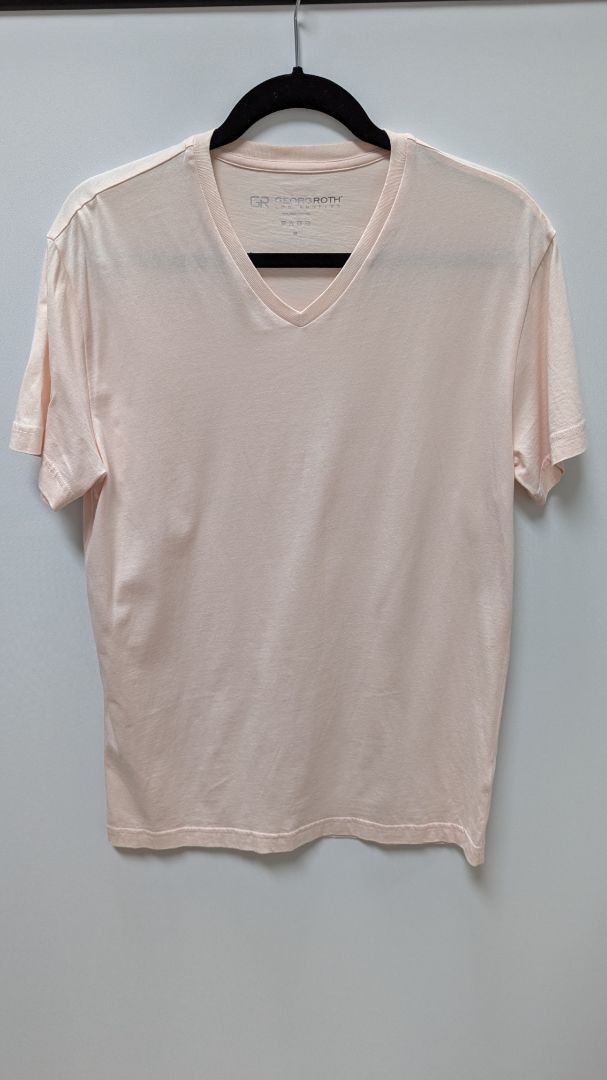 Georg Roth LA Light Pink V-Neck Pima Cotton T-Shirt