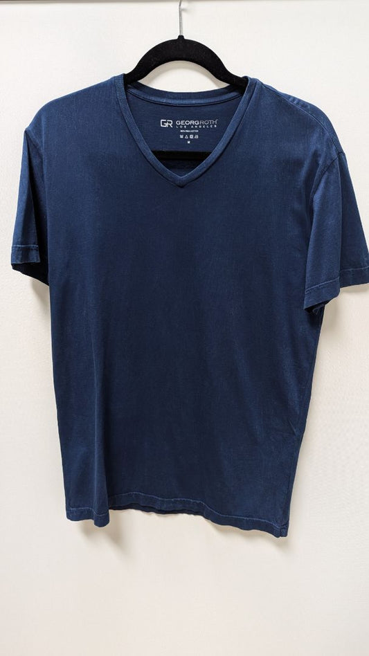 Georg Roth LA Navy V-Neck Pima Cotton T-Shirt