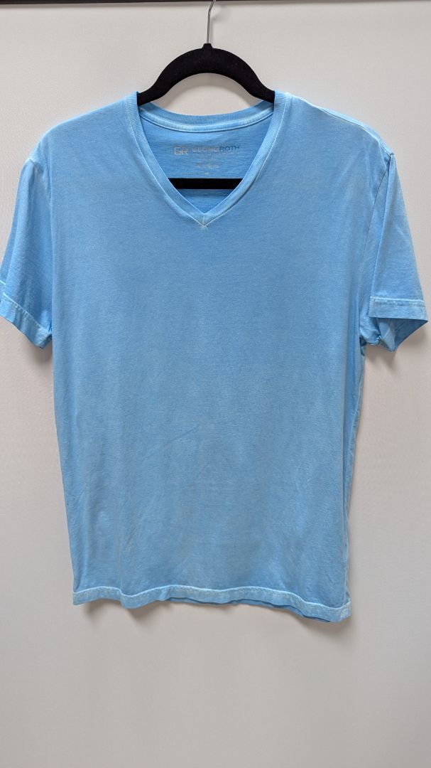 Georg Roth LA Light Blue V-Neck Pima Cotton T-Shirt