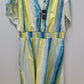 INC White/Blue/Green Layla Stripe Maxi Dress