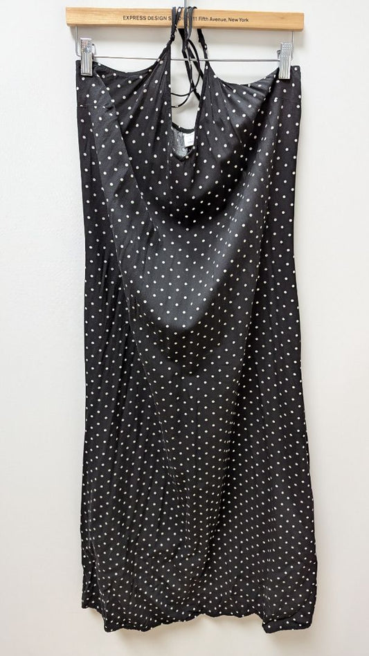 Old Navy Black/White Polka-Dot Cross-Back Strappy Dress