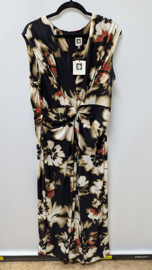 Anne Klein Black Multicolor Floral Maxi Dress