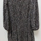 CeCe Black/Ivory/Brown Spotted Tiered Peasant Dress