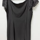 ELLE Black Lace-Sleeve & Hem Shift Dress