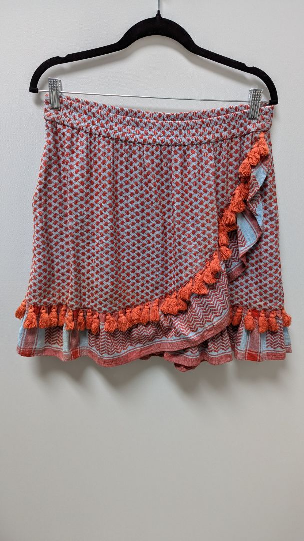 CECILIE copenhagen Light Blue/Orange Faux-Wrap Skirt