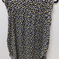 LOFT Navy/Yellow Printed Ruffle-Sleeve Blouse