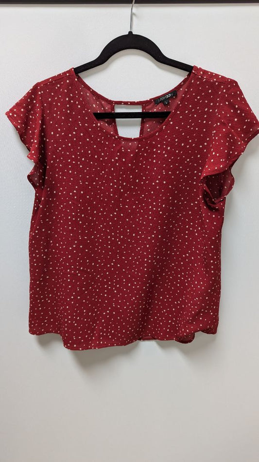 Papermoon Red Spotted Keyhole-Back Blouse