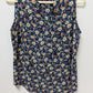 Adrianna Papell Blue Floral Sleeveless Shell Blouse