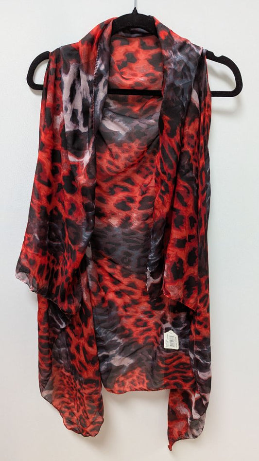 Accents by Lavello Red/Black Patterned Vest Scarf