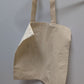 "Stitch + Feather" Beige 100% Cotton Canvas Tote Bag