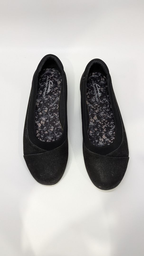 Clarks Black Breeze Ayla Round Toe Flats