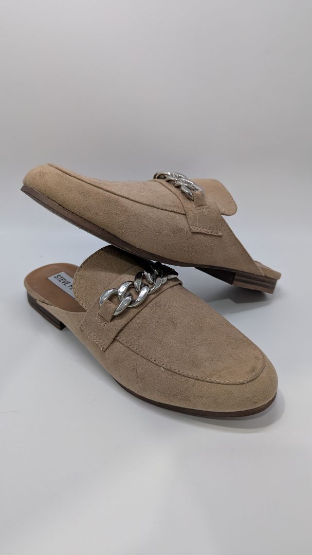 Steve Madden Tan Rally Faux-Suede Mule Loafers